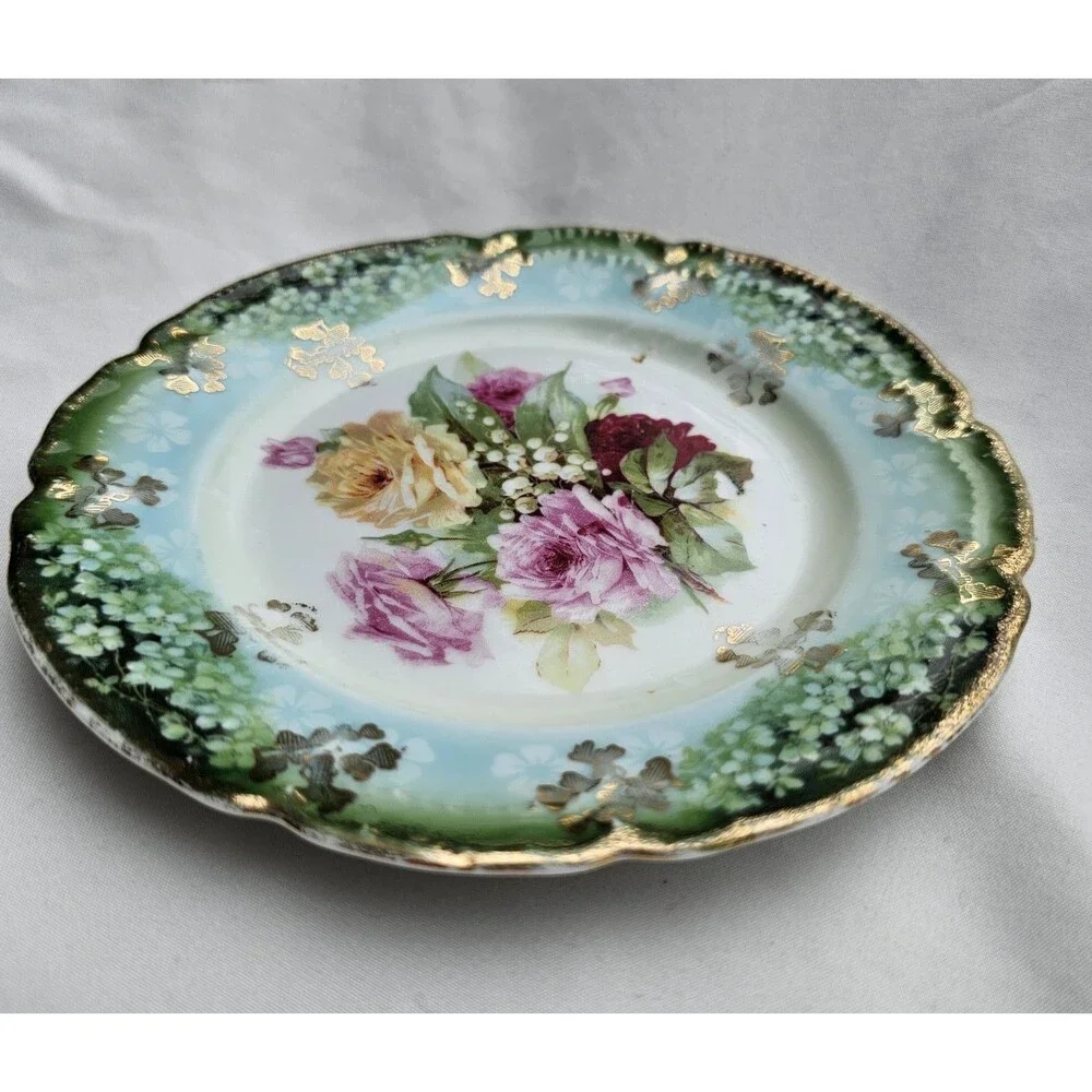 Vintage Three Crown China Germany Salad/Dessert Plate With Gold Accents 6 Inch